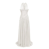Uranie White Gathered Maxi Dress
