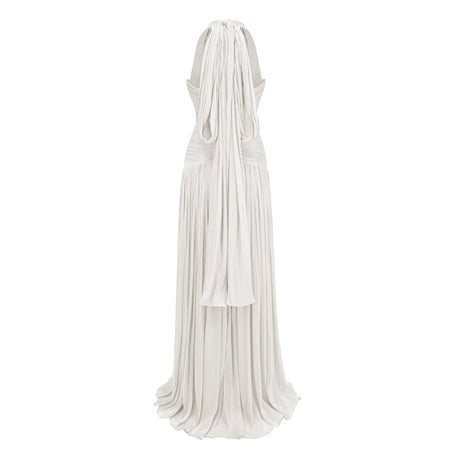 Enrica Maxi Dress White Gathered