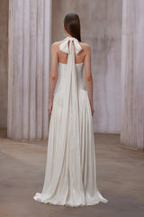 Uranie White Gathered Maxi Dress