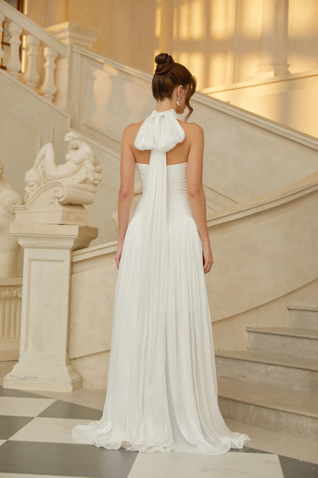Dylan Maxi Dress White Gathered