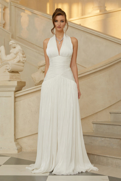 Dylan Maxi Dress White Gathered