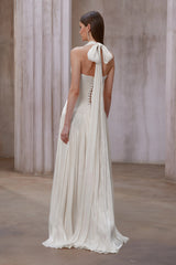 Uranie White Gathered Maxi Dress