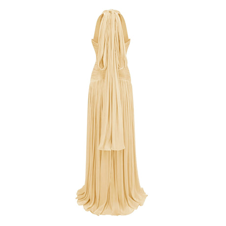 Dallas Maxi Dress Yellow Gathered
