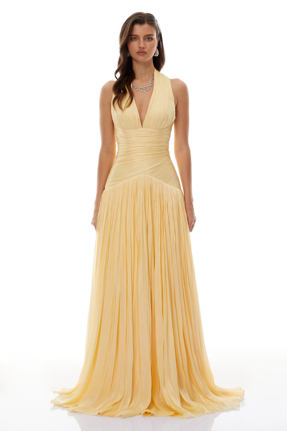 Uranie Yellow Gathered Maxi Dress