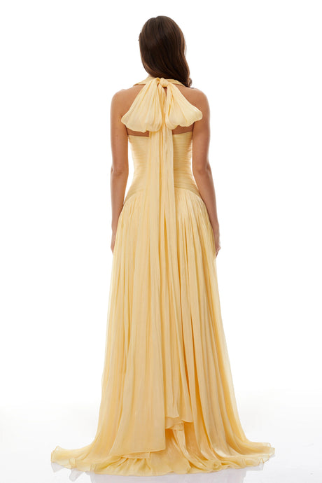 Dallas Maxi Dress Yellow Gathered