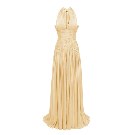 Dallas Maxi Dress Yellow Gathered