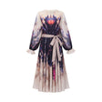 Urbaine smudged graffitiprint silk midi dress