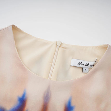 Urbaine smudged graffitiprint silk midi dress