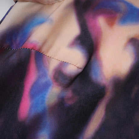 Urbaine smudged graffitiprint silk midi dress