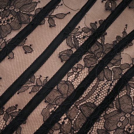Concetta Maxi Dress Black Floral Lace Corset