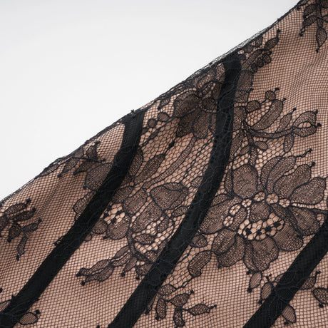 Concetta Maxi Dress Black Floral Lace Corset