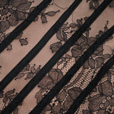 Urszula Black Floral Lace Corset Maxi Dress
