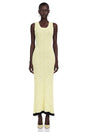 Vale Yellow UNeck Maxi Dress with Lace Trim