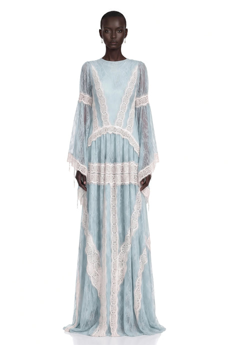 Morgan Maxi Dress Green Color Block Lace