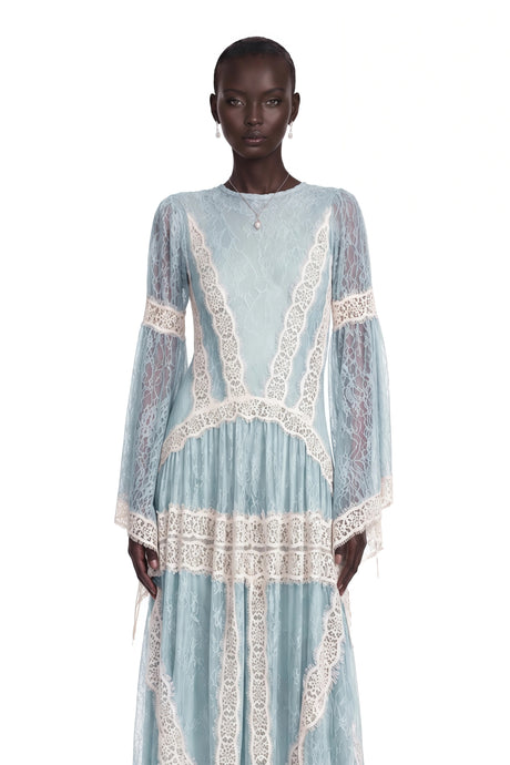 Morgan Maxi Dress Green Color Block Lace