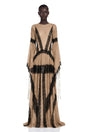 Valentina Nude Color Block Lace Maxi Dress