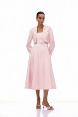 Valéria Pink Crystal Embellished Jacket  Dress Set