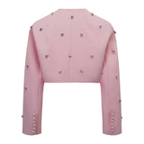 Valéria Pink Crystal Embellished Jacket  Dress Set