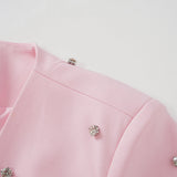 Valéria Pink Crystal Embellished Jacket  Dress Set