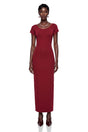 Valeria Red Knit Pencil Maxi Dress
