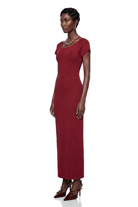 Dahlia Maxi Dress Red Knit Pencil