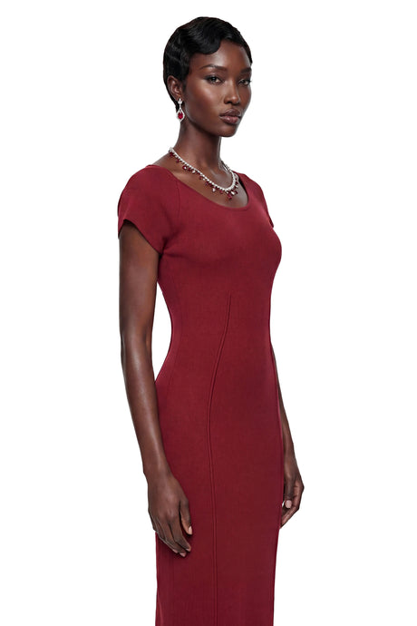 Dahlia Maxi Dress Red Knit Pencil