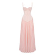 Vasylyna Pink Sweetheart Pleated Maxi Dress