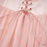 Vasylyna Pink Sweetheart Pleated Maxi Dress