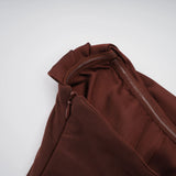 Vedette Brown Ruched Corset Maxi Dress Without Gloves