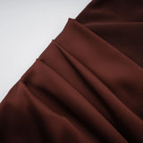 Vedette Brown Ruched Corset Maxi Dress Without Gloves