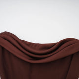 Vedette Brown Ruched Corset Maxi Dress Without Gloves