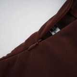 Vedette Brown Ruched Corset Maxi Dress Without Gloves