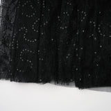 Velia Black Lace Glitter Tulle Maxi Gown