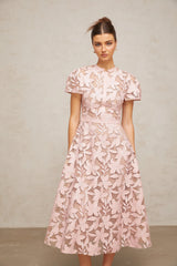 Vérane pink guipurelace midi dress