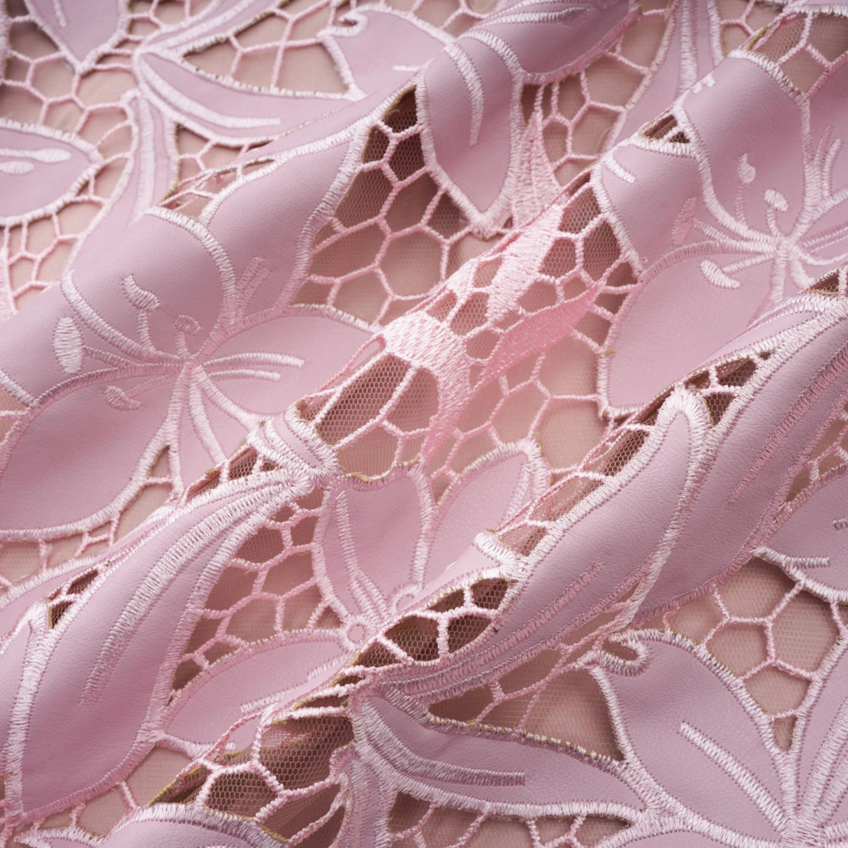 Vérane pink guipurelace midi dress