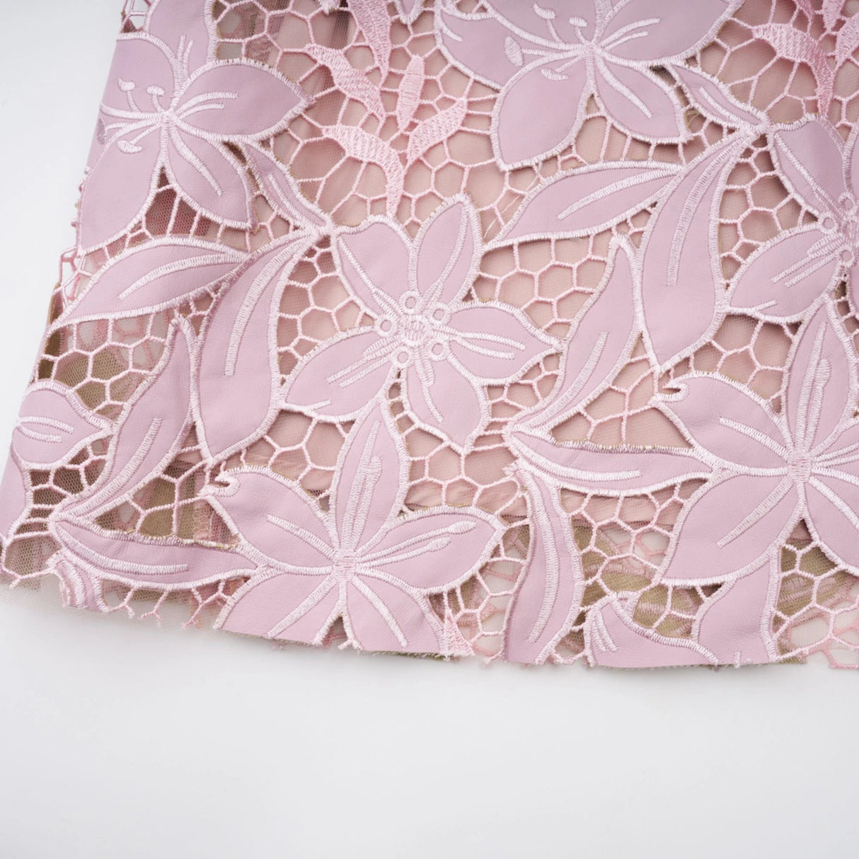 Vérane pink guipurelace midi dress