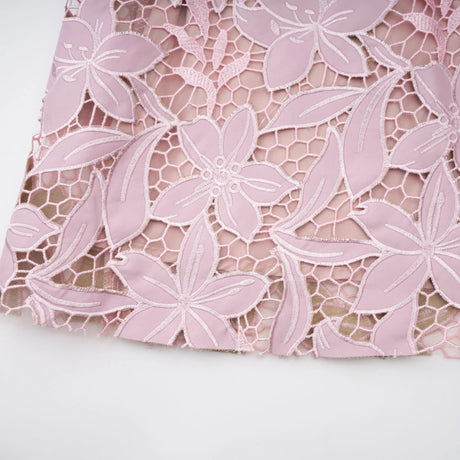 Vérane pink guipurelace midi dress
