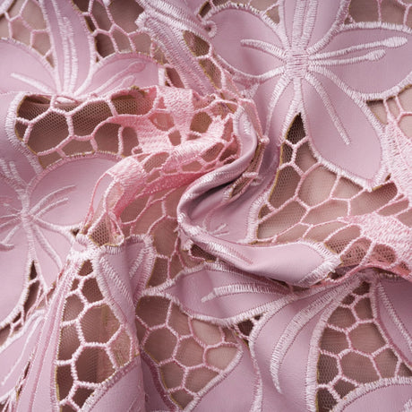 Vérane pink guipurelace midi dress