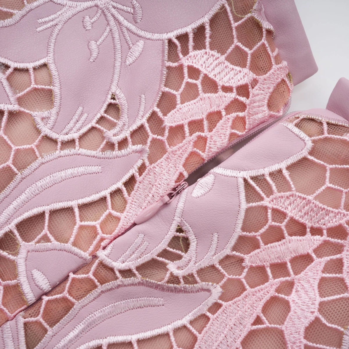 Vérane pink guipurelace midi dress
