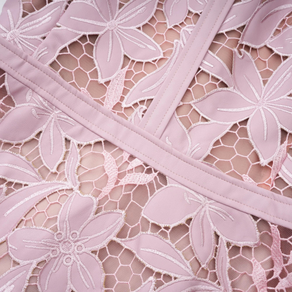 Vérane pink guipurelace midi dress