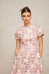 Vérane pink guipurelace midi dress