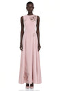 Vesper Pink Sleeveless Maxi Dress with Floral Lace Panels