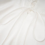 Víctor White OffShoulder Lace Panel Maxi Dress