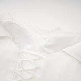 Víctor White OffShoulder Lace Panel Maxi Dress