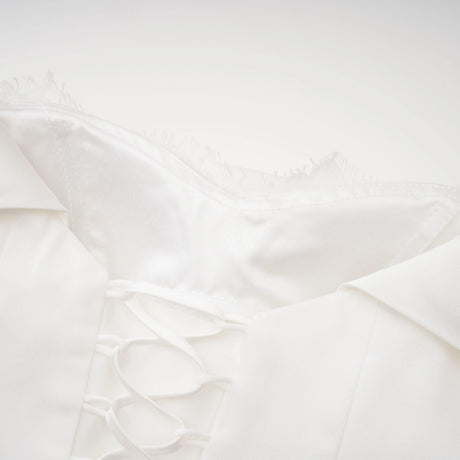 Natalia Maxi Dress White Off-Shoulder Lace Panel