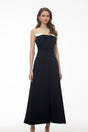 Victoria Color Block Off Shoulder Maxi Dress with Bow