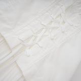 Vienne White LaceUp Pleated Maxi Dress