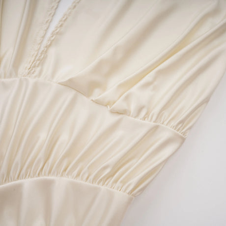 Melissa Maxi Dress Cream White Halterneck Shirred