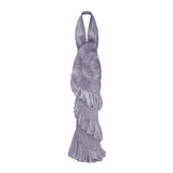 Vilhelmiina Purple Halterneck Shirred Maxi Dress