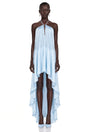Violette Blue Halterneck Fringe Maxi Dress